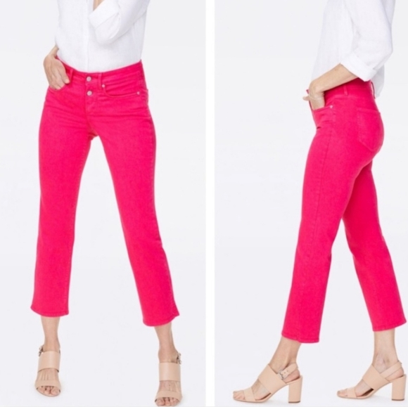 NYDJ Denim - NYDJ Bright Pink Marilyn Straight Jeans